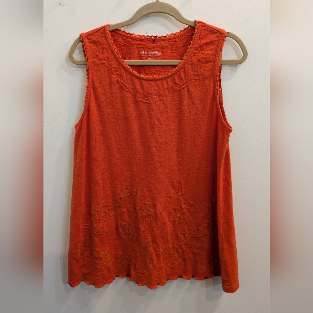 Soft Surroundings Women's Orange Sleeveless Top